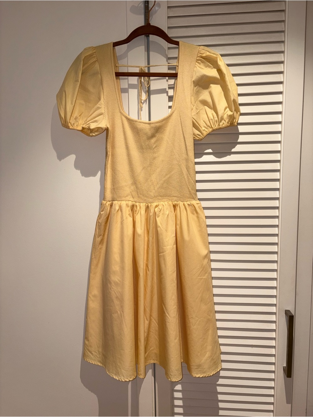 And Now This Yellow Puff-Sleeve Dress - Picture 2 of 4